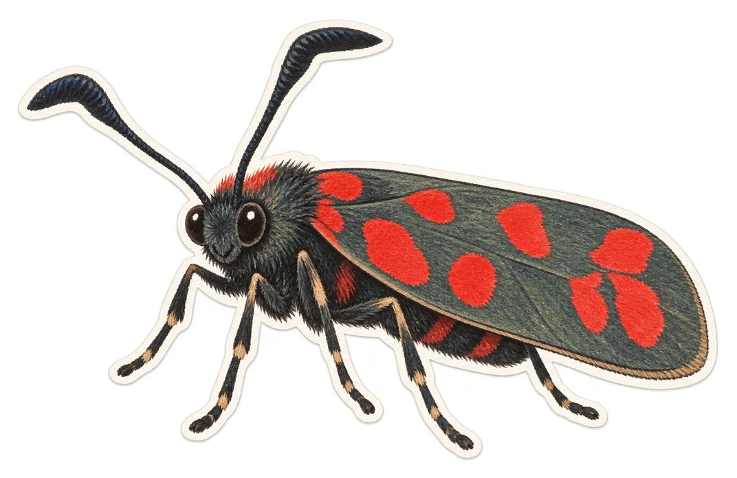 La zygène de la coronille (Zygaena fausta)