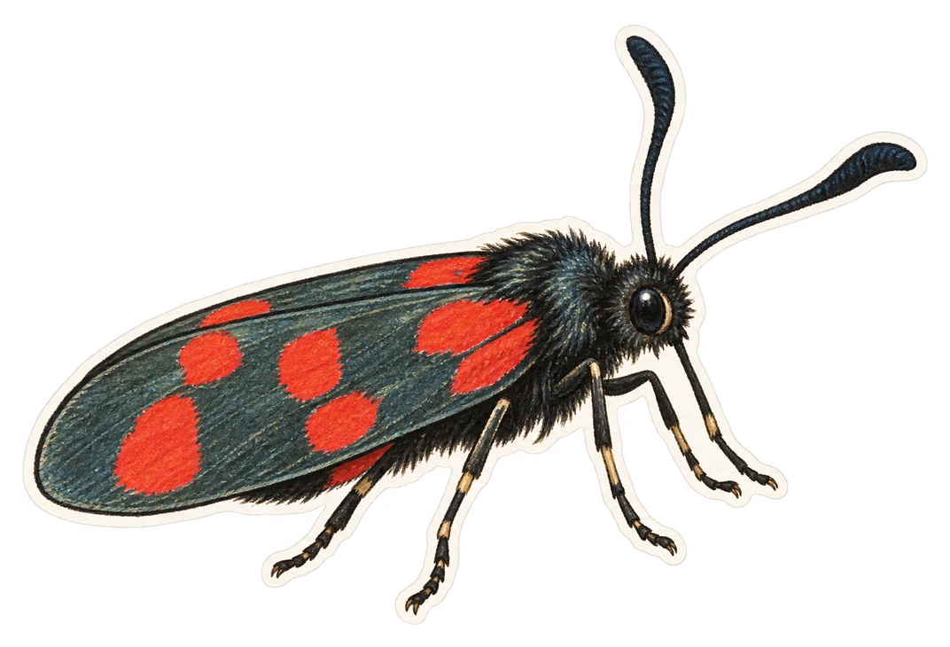 La zygène de la filipendule (Zygaena filipendulae)