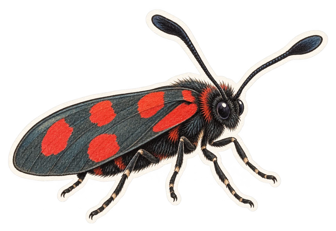 La zygène du chèvrefeuille (Zygaena lonicerae)