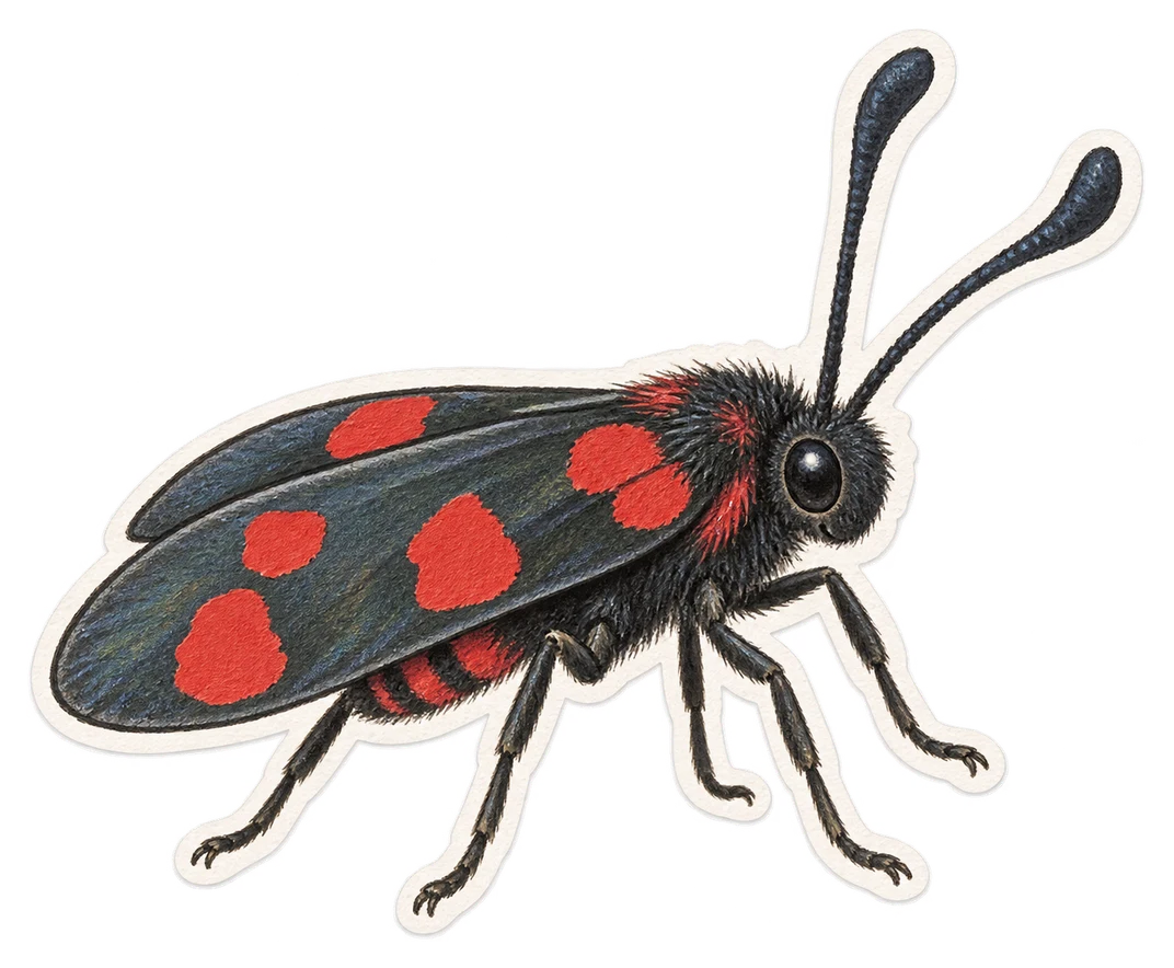 La zygène du trèfle (Zygaena trifolii)