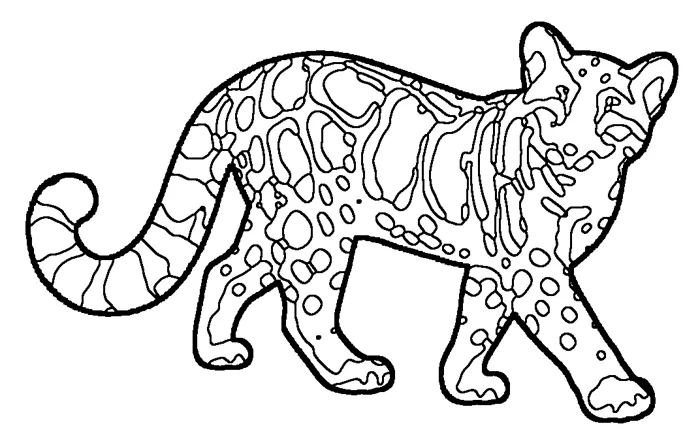 Coloriage de le chat marbré