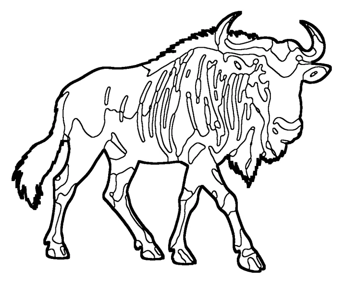 Coloriage : Gnou bleu